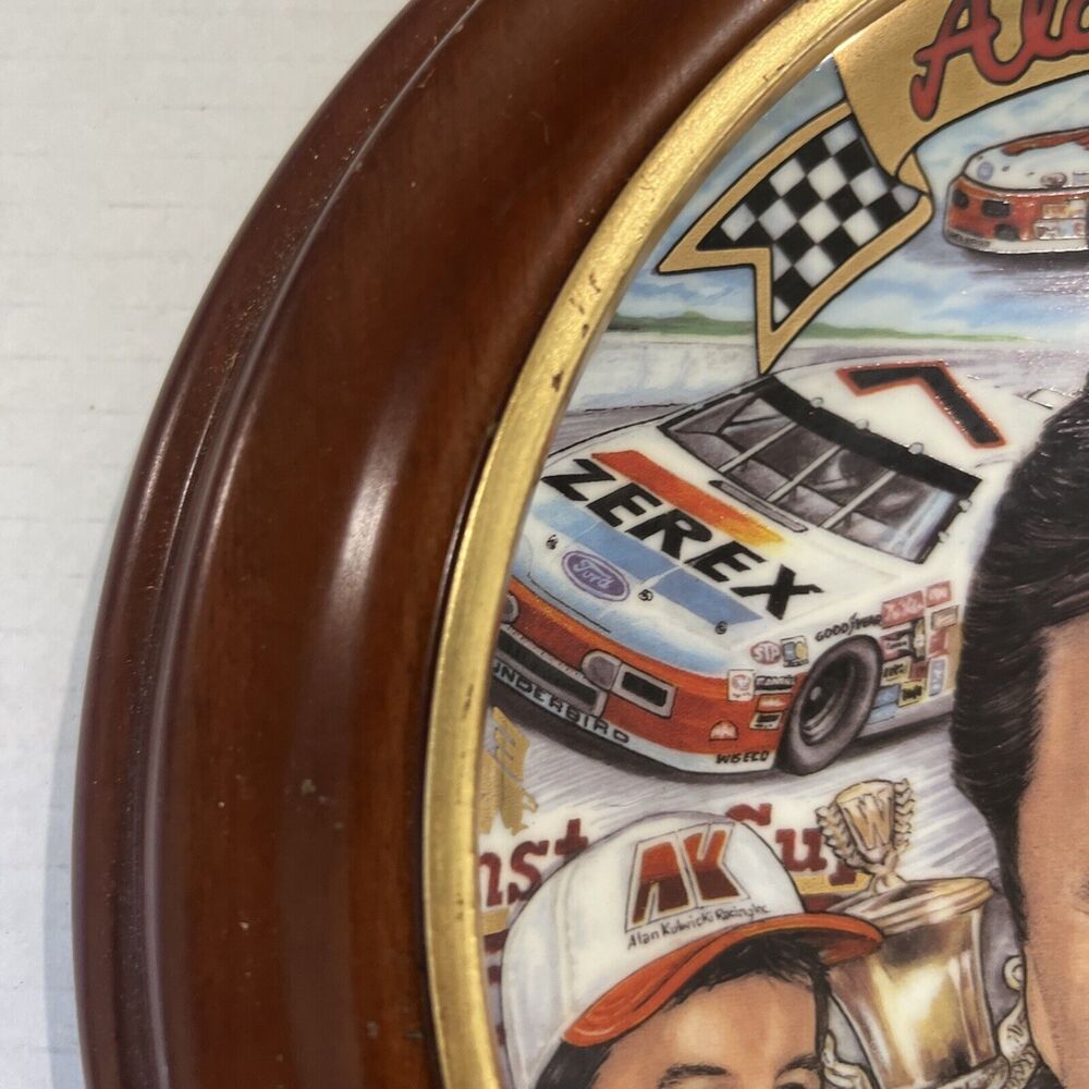 Alan Kulwicki #7 Collector Plate Series Ltd Edition with 11" Round Wood Frame - Picture 6 of 9